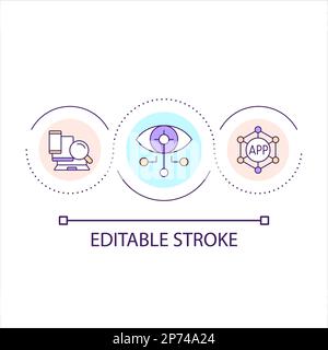 Control of devices connected to network loop concept icon Stock Vector