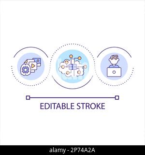 Brain computer interface loop concept icon Stock Vector
