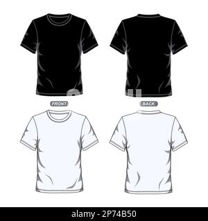 Black and white t shirt design template. Vector illustration Stock Vector