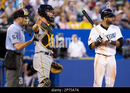 Jose Bautista homers (12) on a fly ball to left center field.