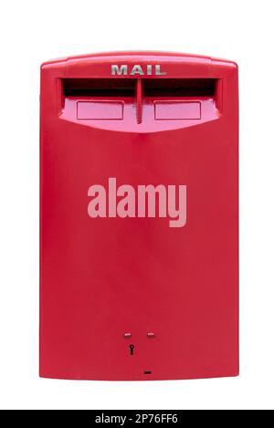 Red  Post mail box isolated on white with clipping path included Stock Photo