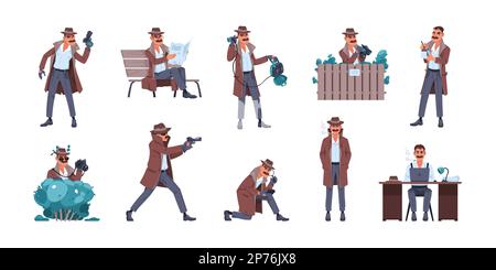 Crime Scene Vector. Detective Character Man. Crime Scene Investigation ...