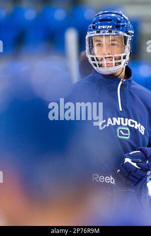 Vancouver Canucks' Manny Malhotra, who has been out with a serious 