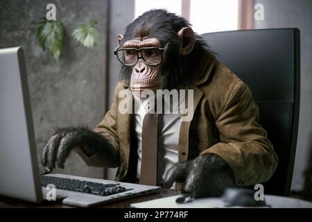 Chimpanzee computer keyboard hi-res stock photography and images - Alamy