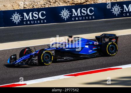MANAMA, BAHRAIN, Sakhir circuit, 3. March 2023: #23, Alexander Albon, THAI, Team Williams F1, during the Bahrain Formula One Grand Prix at the Bahrain Stock Photo
