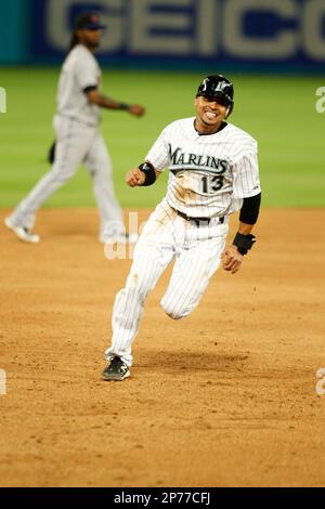 Florida Marlins Omar Infante plays in a game against the New York Mets, Sun  Life Stadium, Miami, FL, April 1, 2011( AP Photo/Tom DiPace Stock Photo -  Alamy