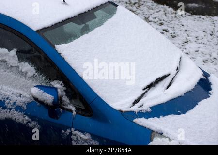 Car Covered by Snow Stock Photo