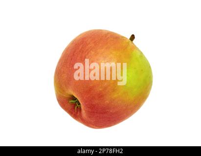 Image of ripe apple with red side on white background Stock Photo