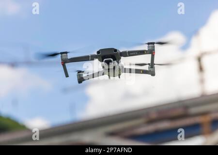 DJI Mavic Pro drone in flight, Stuttgart, Baden-Wuerttemberg, Germany Stock Photo