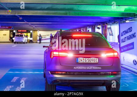 Automated Valet Parking, Cariad SE, automotive software subsidiary in the Volkswagen Group, bundles software development at VW, mobility trade fair Stock Photo