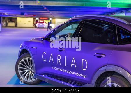 Automated Valet Parking, Cariad SE, automotive software subsidiary in the Volkswagen Group, bundles software development at VW, mobility trade fair Stock Photo