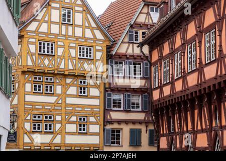 Half-timbered houses in the historic old town of Esslingen am Neckar, Baden-Wuerttemberg, Germany Stock Photo