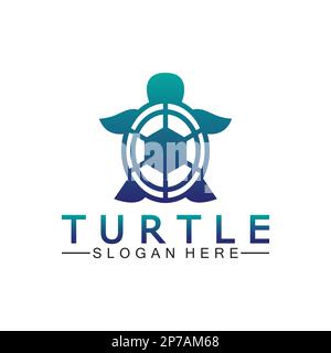 Turtle icon, Sea turtle vector illustration, Logo for buttons, websites, mobile apps and other design needs Stock Vector