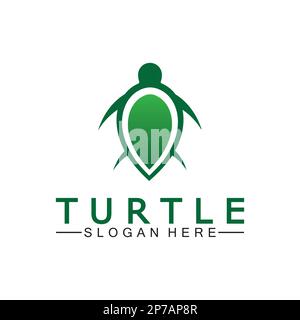 Turtle icon, Sea turtle vector illustration, Logo for buttons, websites, mobile apps and other design needs Stock Vector