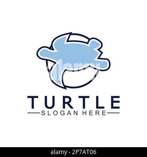 Turtle icon, Sea turtle vector illustration, Logo for buttons, websites, mobile apps and other design needs Stock Vector