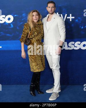 Los Angeles, USA. 07th Mar, 2023. (L-R) Dichen Lachman and Maximilian Osinski at the Apple Original Series' TED LASSO Season 3 Premiere held at the Regency Village Theater in Westwood, CA on Tuesday, ?March 7, 2023. (Photo By Sthanlee B. Mirador/Sipa USA) Credit: Sipa USA/Alamy Live News Stock Photo