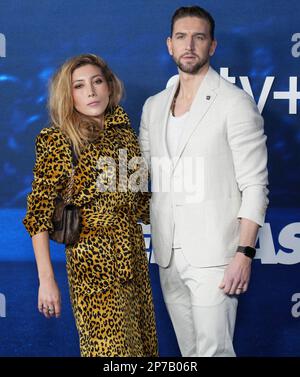 Los Angeles, USA. 07th Mar, 2023. (L-R) Dichen Lachman and Maximilian Osinski at the Apple Original Series' TED LASSO Season 3 Premiere held at the Regency Village Theater in Westwood, CA on Tuesday, ?March 7, 2023. (Photo By Sthanlee B. Mirador/Sipa USA) Credit: Sipa USA/Alamy Live News Stock Photo