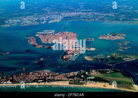 Venice aerial, Veneto, Italy, Europe Stock Photo