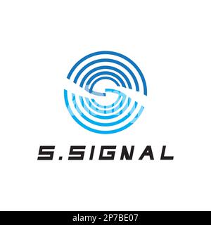 S letter for signal  wifi connection logo design concept on white background Stock Vector