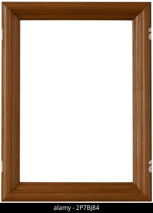 Wooden photo frame mockup isolated on white background Stock Photo - Alamy
