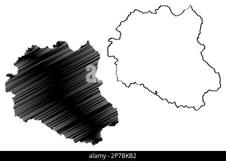 Eden district (United Kingdom of Great Britain and Northern Ireland, ceremonial county Cumbria, England) map vector illustration, scribble sketch Eden Stock Vector