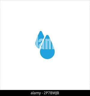 Two water or blood drops vector icon. Liquid elemen symbol. Stock vector illustration isolated on white background. Stock Vector