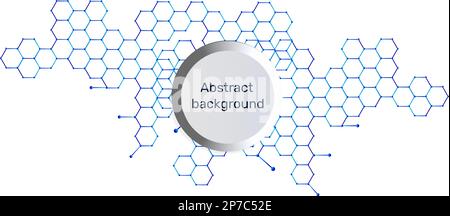 Scientific, technological molecular medical background.Genetic engineering and molecular structure, hexagon DNA network, science chemical Stock Vector