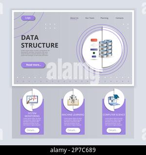 System for Machine Learning Landing Web Page Design. Vector ...