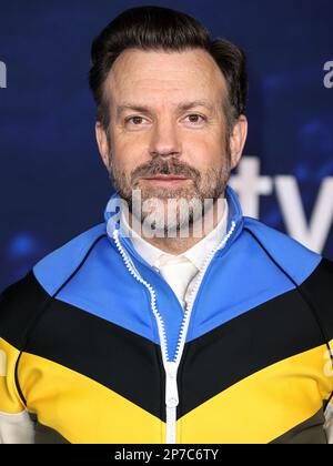 WESTWOOD, LOS ANGELES, CALIFORNIA, USA - MARCH 07: Jason Sudeikis arrives at the Los Angeles Premiere Of Apple TV+'s Original Series 'Ted Lasso' Season 3 held at the Regency Village Theatre on March 7, 2023 in Westwood, Los Angeles, California, United States. (Photo by Xavier Collin/Image Press Agency) Stock Photo