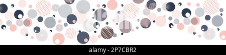 Modern geometric backgrounds from circles with space for text. Business card, advertising flyer, web background. Abstract concept for postcard Stock Vector