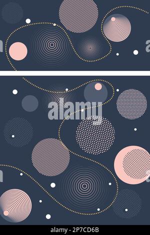 Abstract modern geometric background from simple geometric shapes, circles, circles. Stock Vector