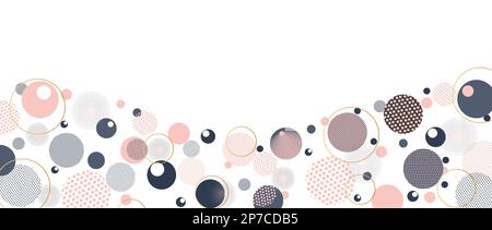 Modern geometric backgrounds from circles with space for text. Business card, advertising flyer, web background. Abstract concept for postcard Stock Vector
