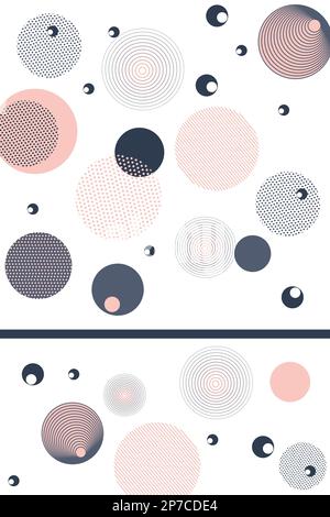 Modern geometric backgrounds from circles with space for text. Business card, advertising flyer, web background. Abstract concept for postcard Stock Vector