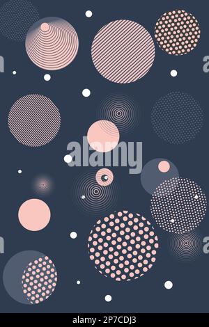 Modern geometric backgrounds from circles with space for text. Business card, advertising flyer, web background. Abstract concept for postcard Stock Vector