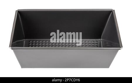 Rectangular Black Baking Tray In Oven Isolated On White Background