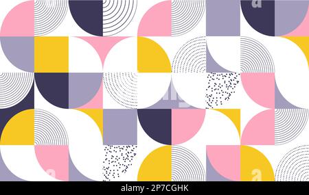 Abstract modern geometric background from simple geometric shapes, circles, circles. Stock Vector