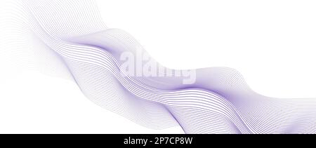 Wave line background with smooth shape. Beautiful wavy line on a white background. Horizontal banner template. Abstract futuristic template. Chrome te Stock Photo