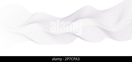 Wave line background with smooth shape. Beautiful wavy line on a white background. Horizontal banner template. Abstract futuristic template. Stock Photo