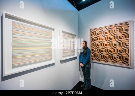 London, UK. 8th Mar, 2023. The Affordable Art Fair returns to Battersea Park and runs until Sunday 12th March. The fair offers visitors a chance to purchase work from over 100 local and international galleries at prices between £50 and £7,500. Credit: Guy Bell/Alamy Live News Stock Photo