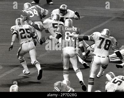 11/20/1978 - Miami Dolphins at the Houston Oilers. Oilers Earl Campbell's  81-yard TD run in fourth quarter at the Houston Astrodome. Earl Campbell,  the Tyler Rose, ended his most glorious game as