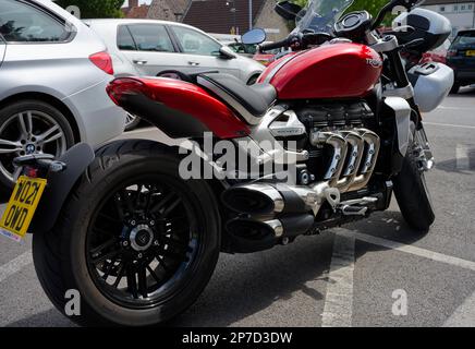 Close-up of a Triumph Rocket R 2021 model year Stock Photo