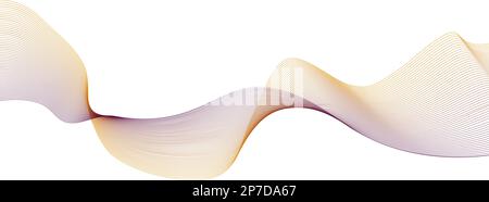 Wave line background with smooth shape. Beautiful wavy line on a white background. Horizontal banner template. Abstract futuristic template. Stock Vector