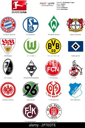 GRA106 GRAFIK BUNDESLIGA 1 LOGOS - Zeichnungen der aktuellen ...