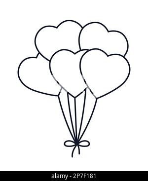 balloons air with heart shape vector illustration design Stock Vector ...