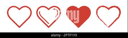 Different heart symbols heart shaped vector illustration icon set Stock Vector