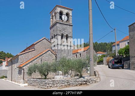 St. George / Sveti Juraj church in the village Pupnat on the island of Korčula, Dalmatia, Dubrovnik-Neretva County, Croatia Stock Photo