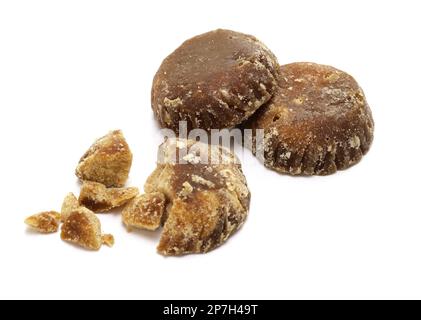 palm sugar isolated on white background Stock Photo