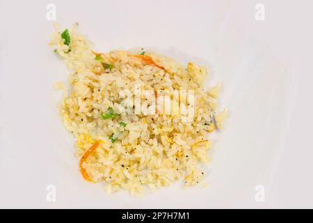 Boiled rice with the addition of vegetables. Sri Lanka Cuisine Stock Photo