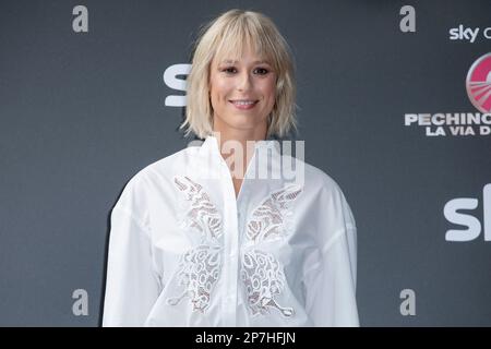MILAN, ITALY - MARCH 06: Federica Pellegrini attends the photo-call for 'Pechino Express La via delle Indie' Sky Original on March 06, 2023 in Milan, Stock Photo