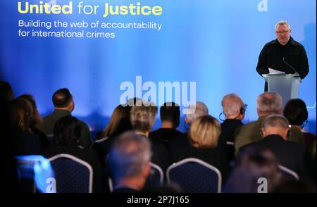 Lviv, Ukraine. 3rd Mar, 2023. Andriy Kostin, the Prosecutor General of Ukraine attends a summit 'United for Justice' to discuss allegations of war crimes committed in Ukraine, amid Russia's attack on Ukraine. (Credit Image: © Mykola Tys/SOPA Images via ZUMA Press Wire) EDITORIAL USAGE ONLY! Not for Commercial USAGE! Stock Photo